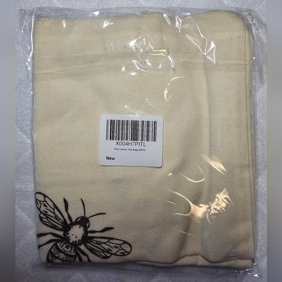 Bees Wasps Hornets Cotton Canvas Tote Bag with 2 Inner Pockets Reusable Washable - Picture 11 of 11